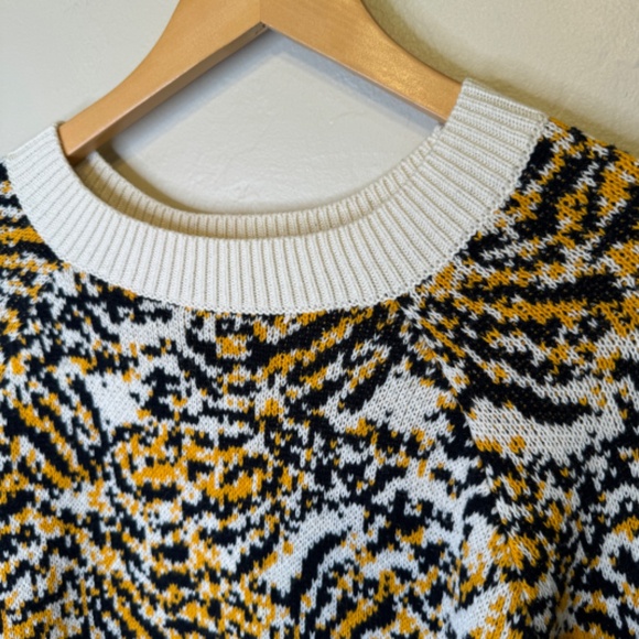 Rachel Comey Animal Print Wide Long Sleeve Wool Blend Stretch Fall Knit Sweater - Picture 9 of 14